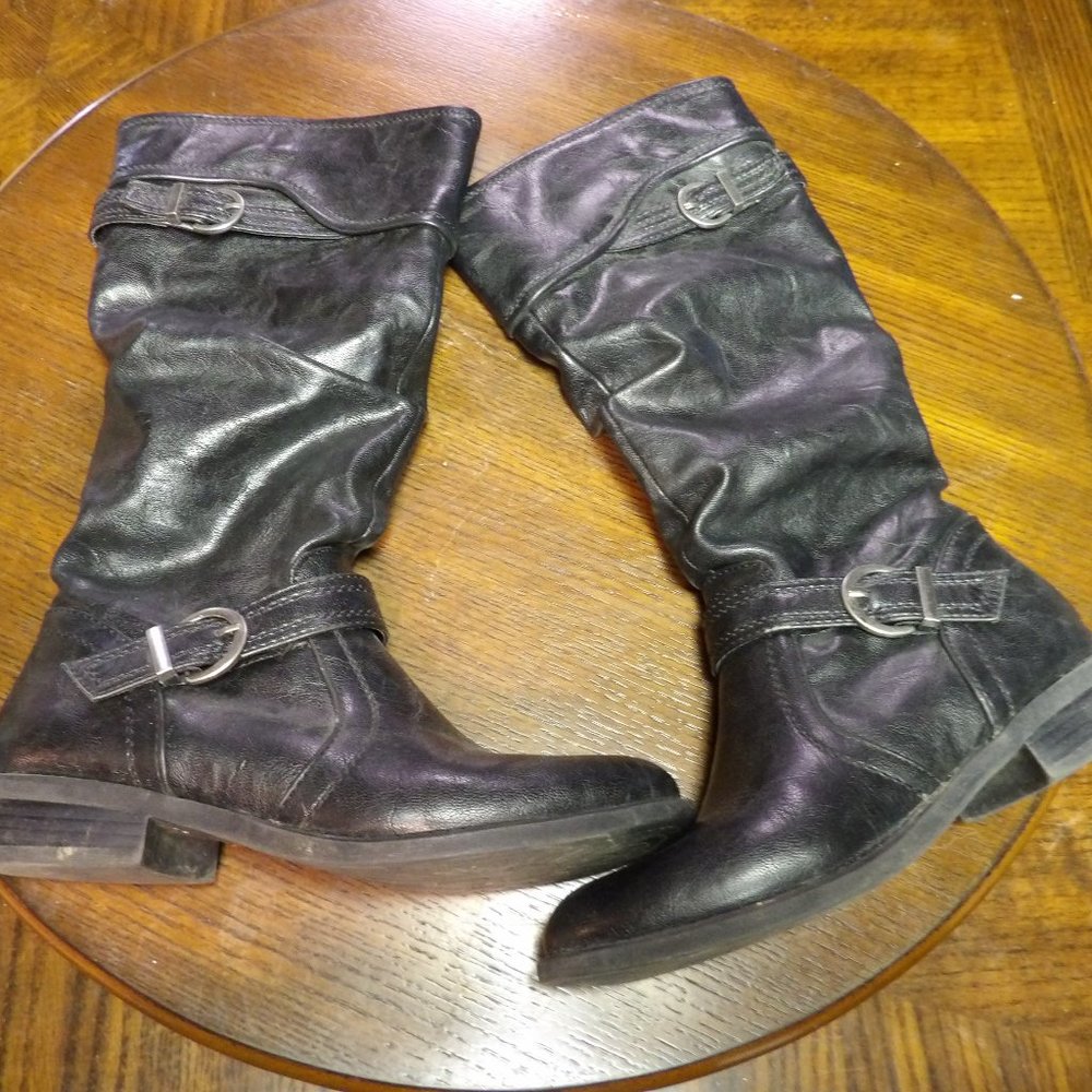 Women's White Mountain Leather Riding Boots